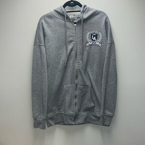 Gray Zip-Up Hoodie​